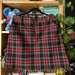 Hell Bunny Red and Black Plaid A-Line Skirt